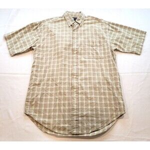 Ralph Lauren Blaire Size S Short Sleeve Button Shirt Tan Plaid Classic Preppy